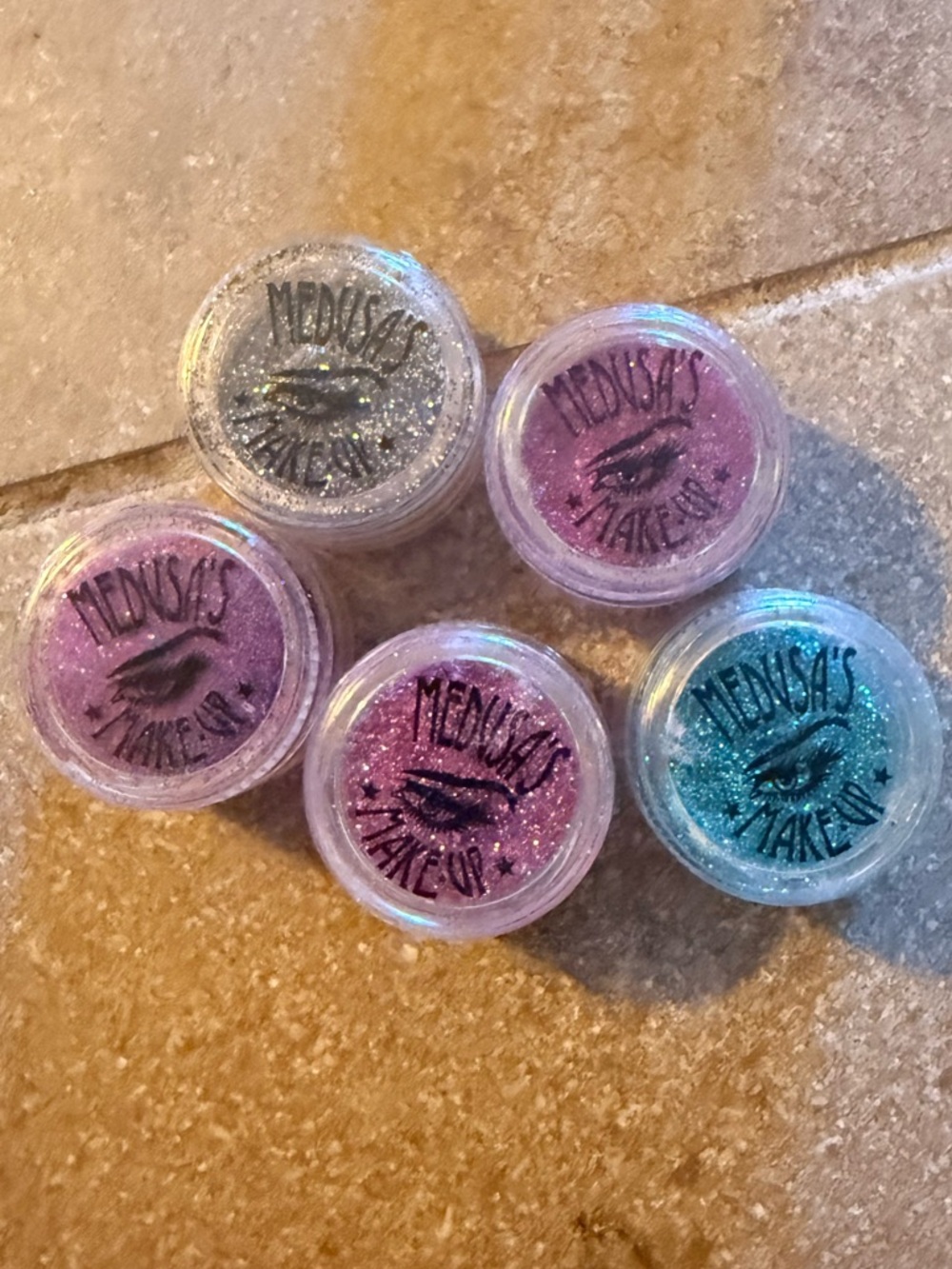 Medusa Makeup Glitter Eyeshadow pigment Set - Pink, Purple, Silver, Teal
